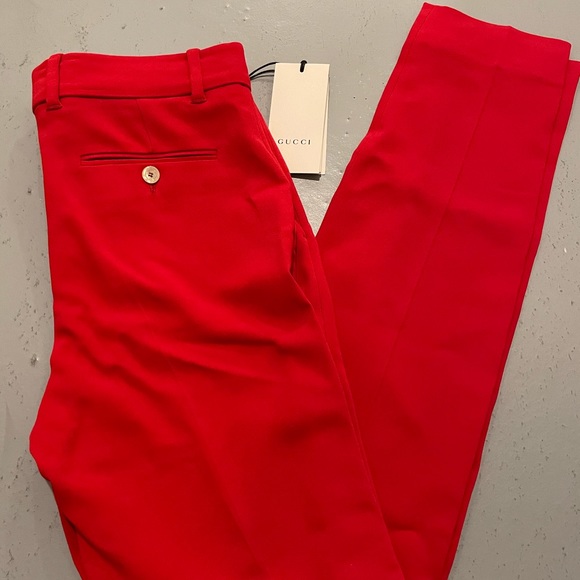Gucci Cady Stretch Flared Trousers - Red - Picture 4 of 7